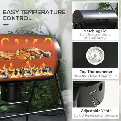 Outsunny Steel Barrel Charcoal BBQ