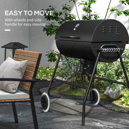 Outsunny Steel Barrel Charcoal BBQ