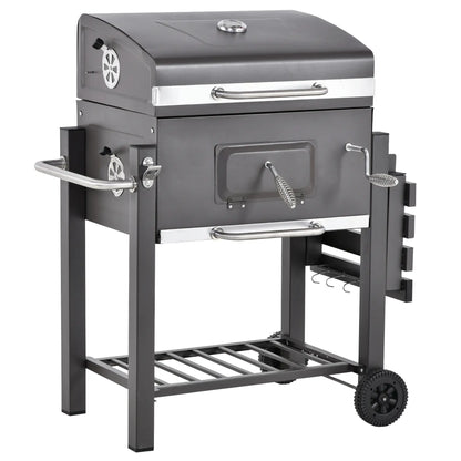 Outsunny Grey Charcoal Grill BBQ