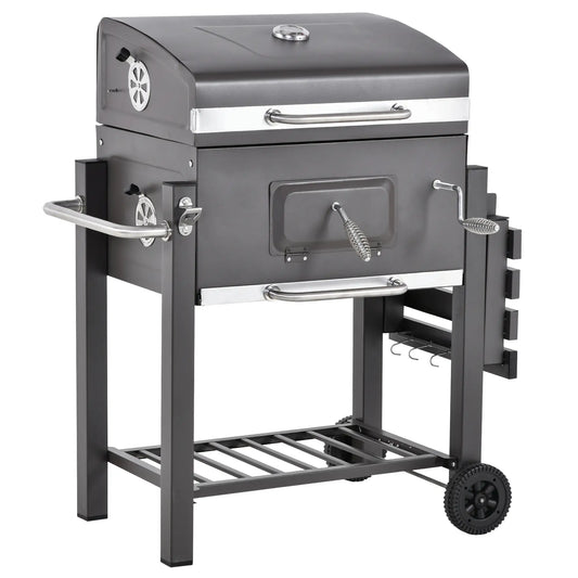 Outsunny Grey Charcoal Grill BBQ