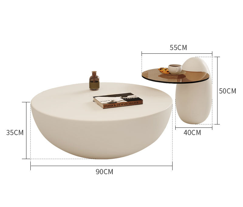 Oliver Marble Coffee Table, White｜ DC Concept