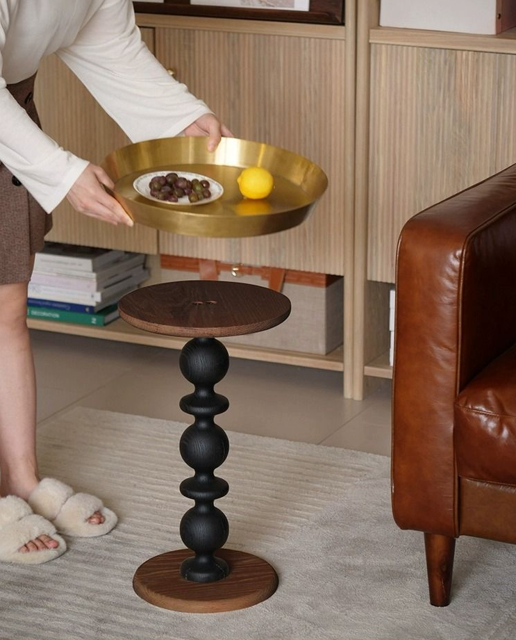 Cosmo Round Side Table With Gold Tray-DC Concept-DC Concept