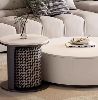 Aria Marble Coffee Table Set, WIth a Mini Stool｜ DC Concept