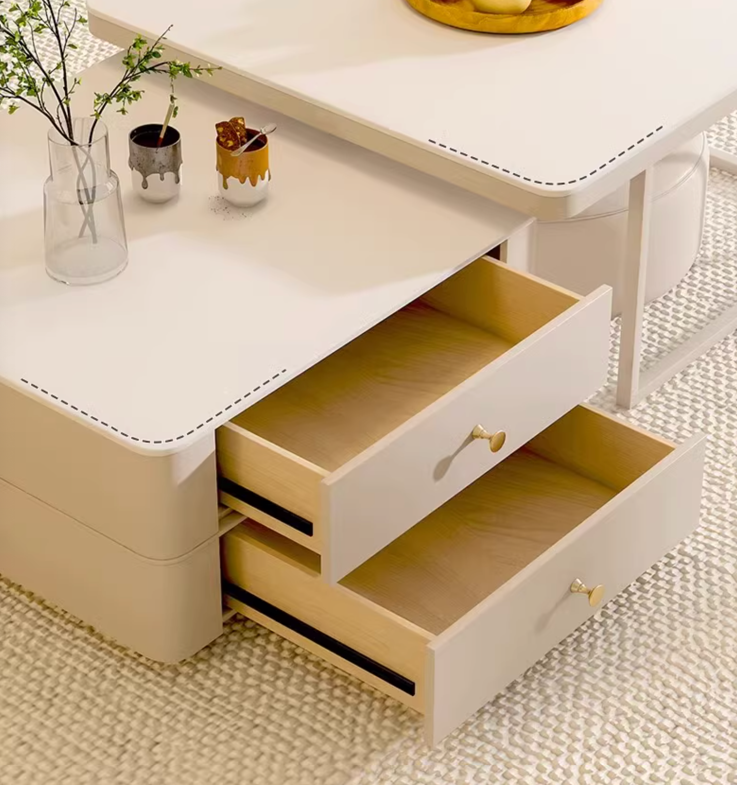 Eclipse Nesting Coffee Table SEt, White｜ DC Concept