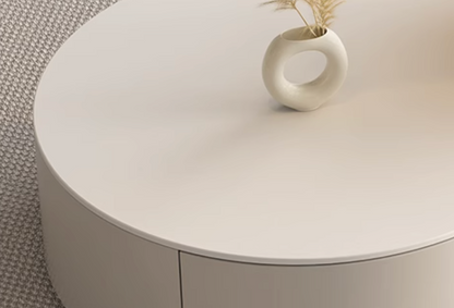 Riviera Round Nesting Coffee Table Set With Seat Pad, White｜ DC Concept