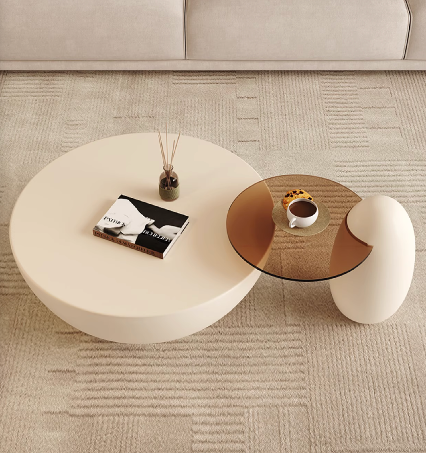 Oliver Marble Coffee Table, White｜ DC Concept