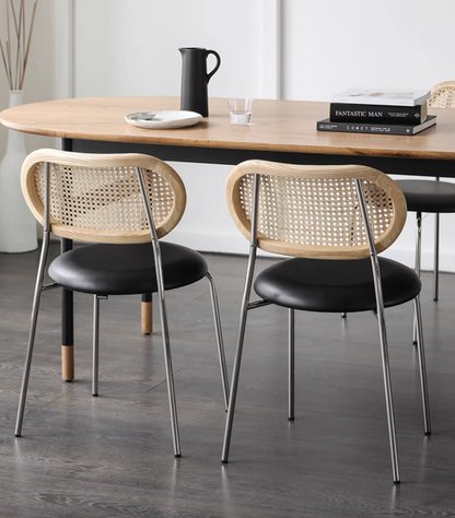 Luna Rattan Dining Chair, Oak｜ DC Concept