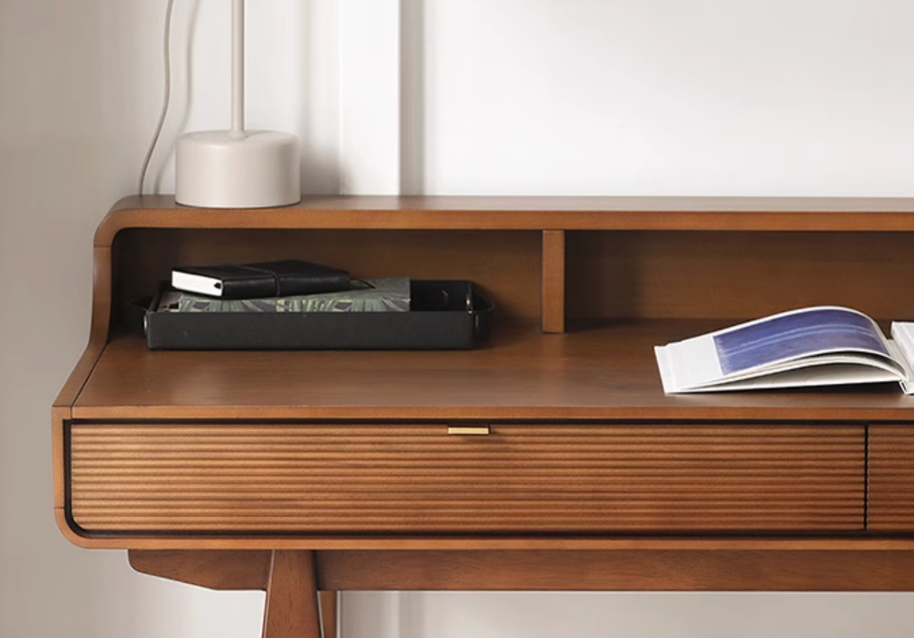 Moran Carved Office Desk, Solid Wood-DC Concept-DC Concept