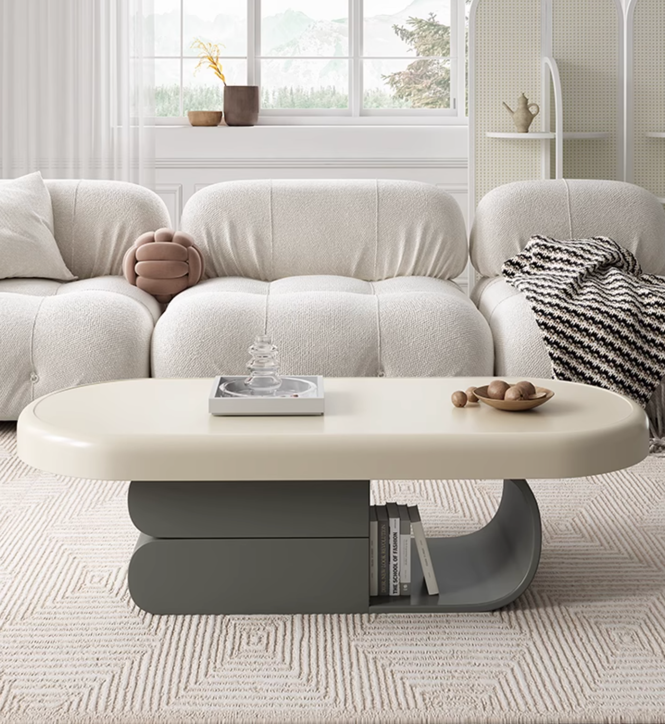 Freda Coffee Table, Milky White｜ DC Concept