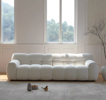 Cora Candy Three Seater Sofa, White｜ DC Concept
