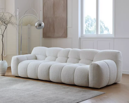 Cora Candy Three Seater Sofa, White｜ DC Concept
