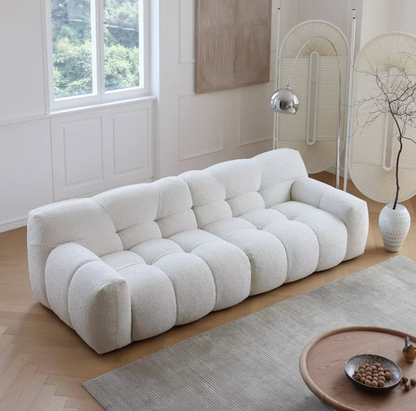 Cora Three Seater Sofa, Boucle-DC Concept-White-222cm-DC Concept
