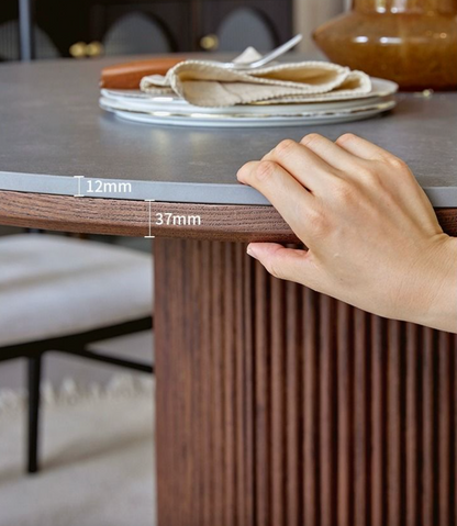 Bek Round Dining Table, Brown｜ DC Concept