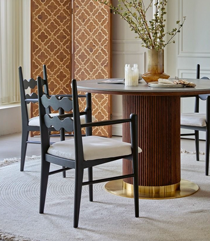 Bek Round Dining Table, Brown｜ DC Concept
