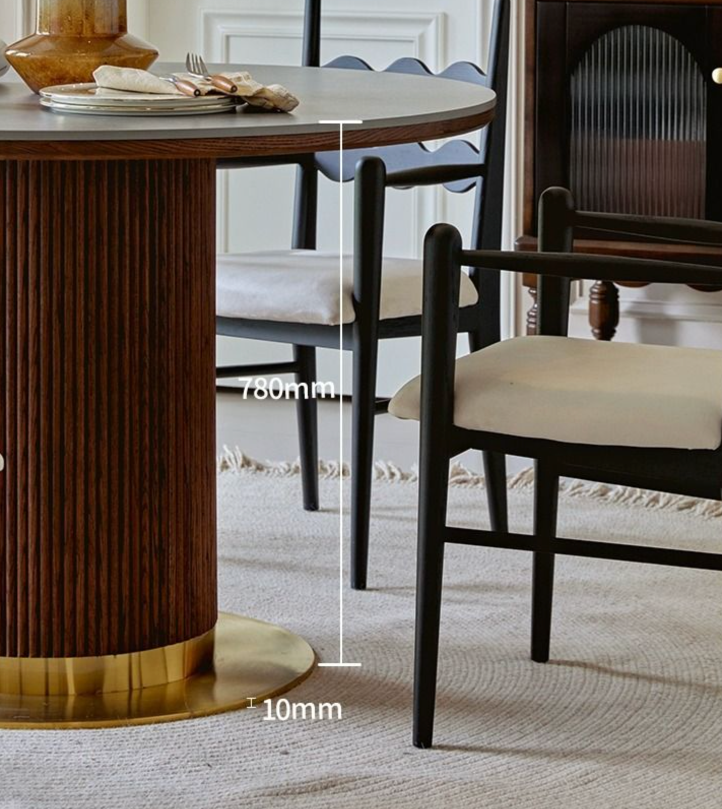 Bek Round Dining Table, Brown｜ DC Concept