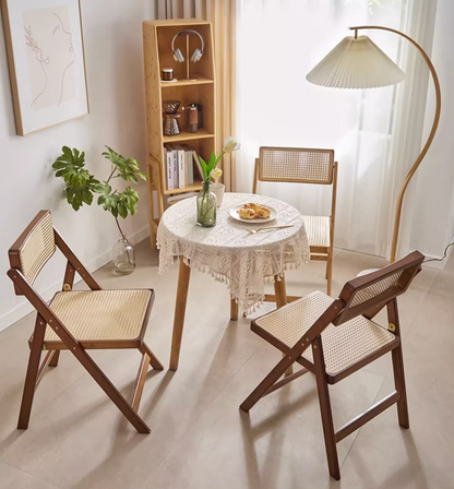 Audrey Folding Dining Chair, Rattan