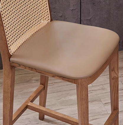 Ethan Rattan Barstool, Wood