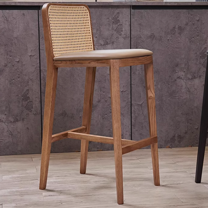 Ethan Rattan Barstool, Wood