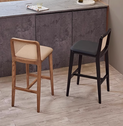 Ethan Rattan Barstool, Wood