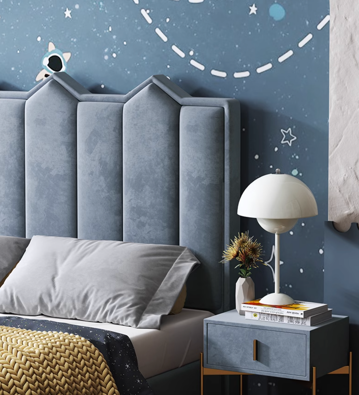 Baber Style King Size / Super King Size Bed, Velvet