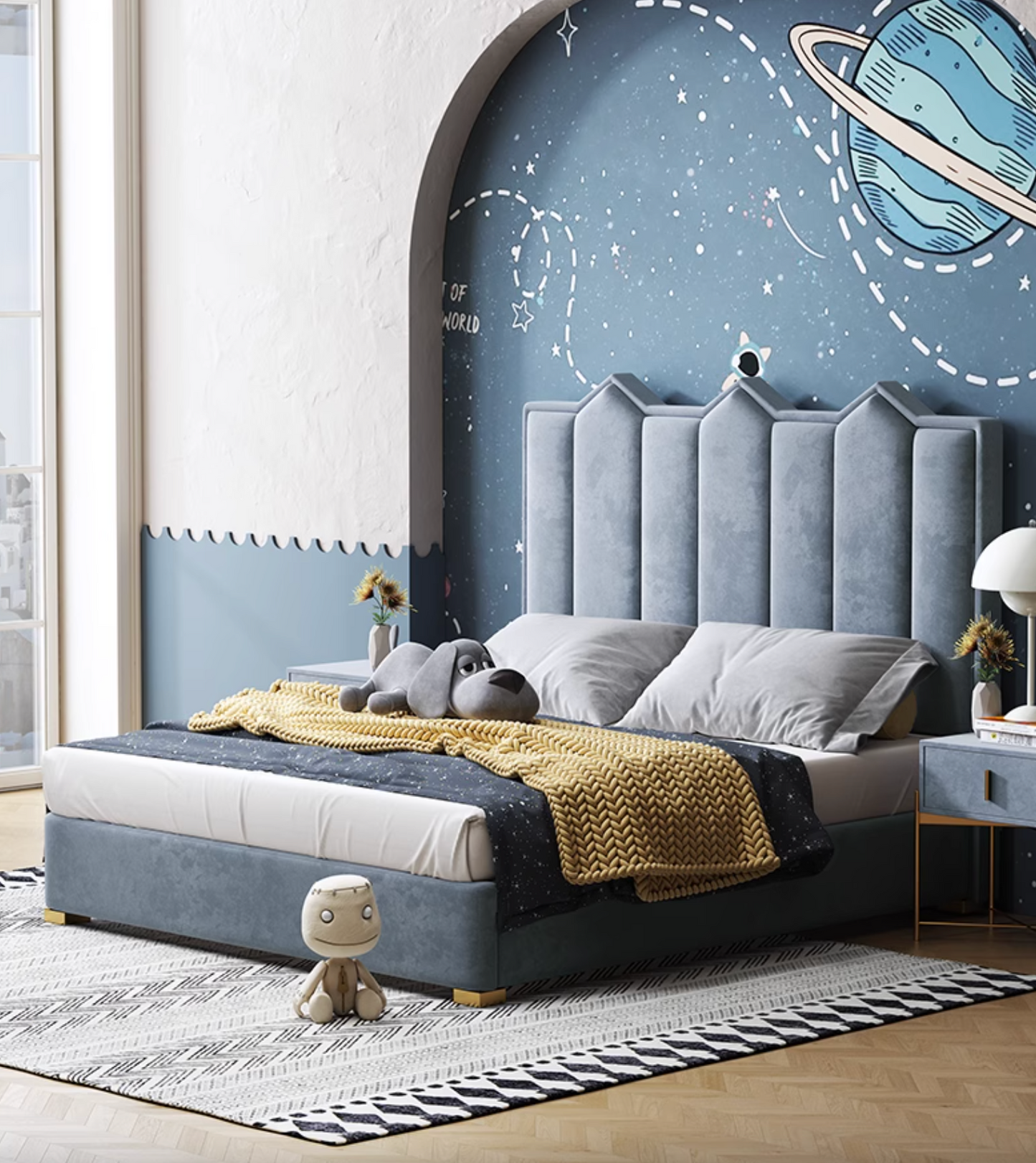 Baber Style King Size / Super King Size Bed, Velvet