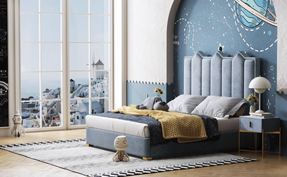 Baber Style King Size / Super King Size Bed, Velvet