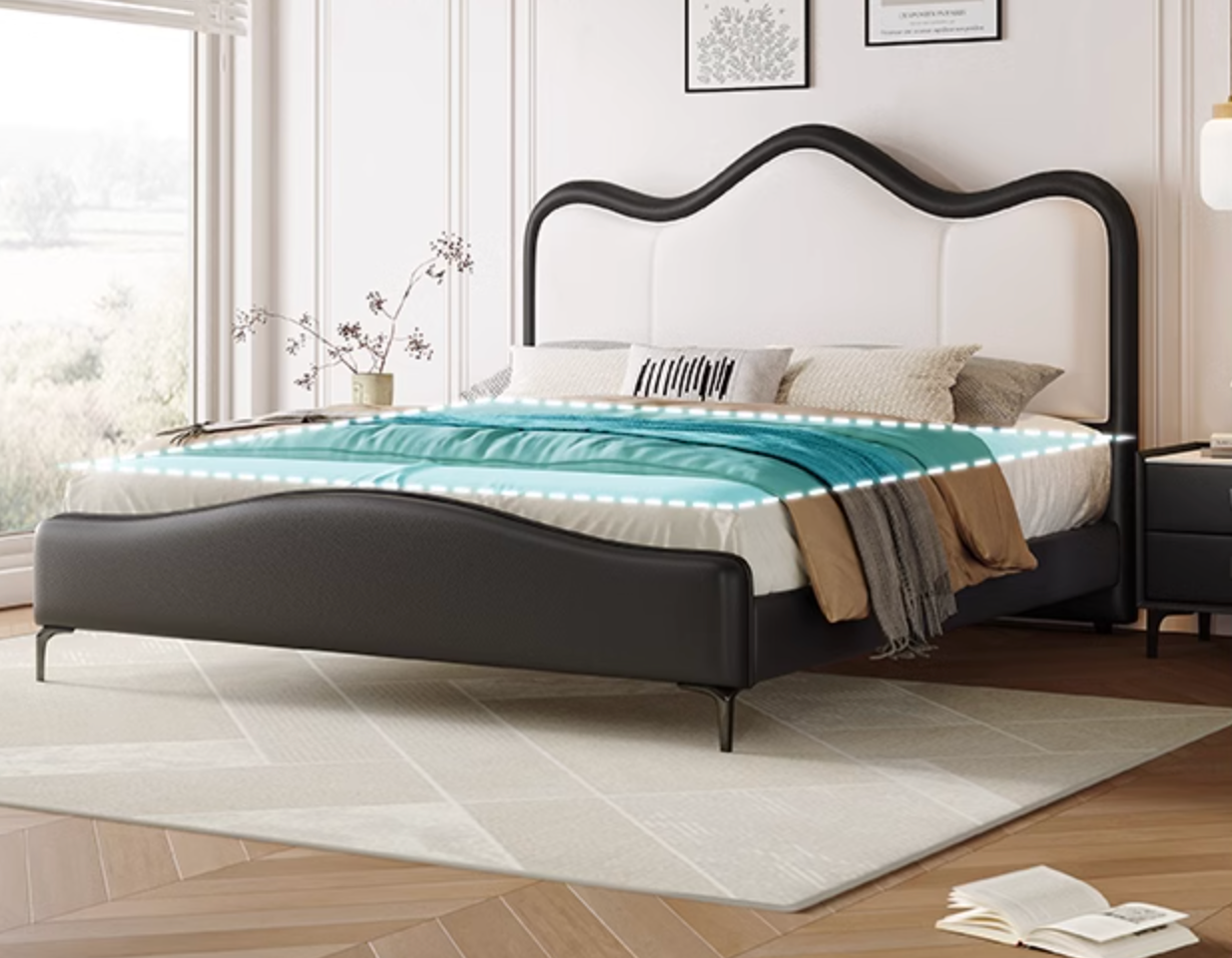 Badham King Size / Super King Size Bed, Leather