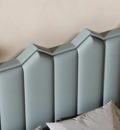 Baez King Size / Super King Size Bed, Leather/Velvet