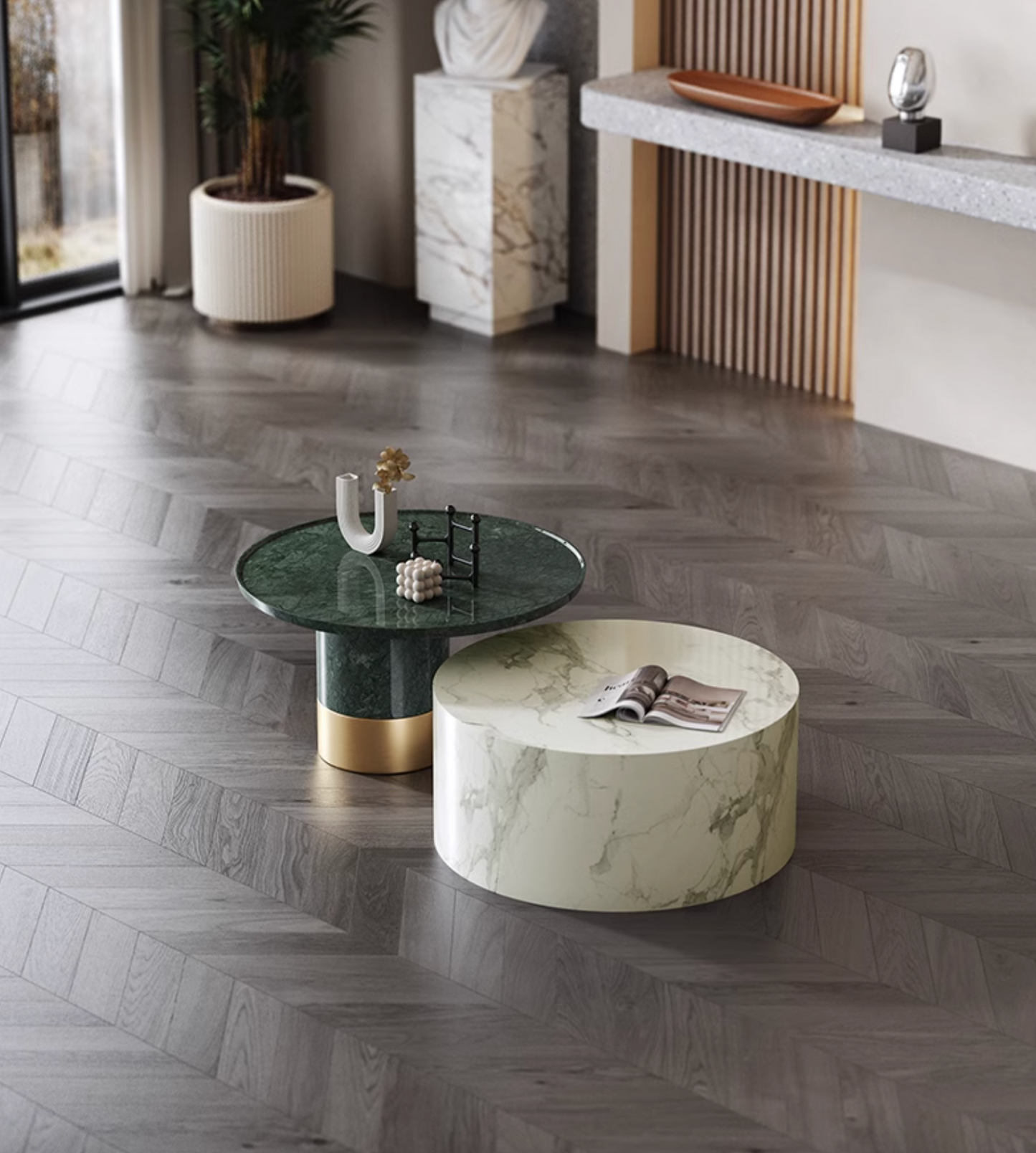 Bain Coffee Table Set, Marble