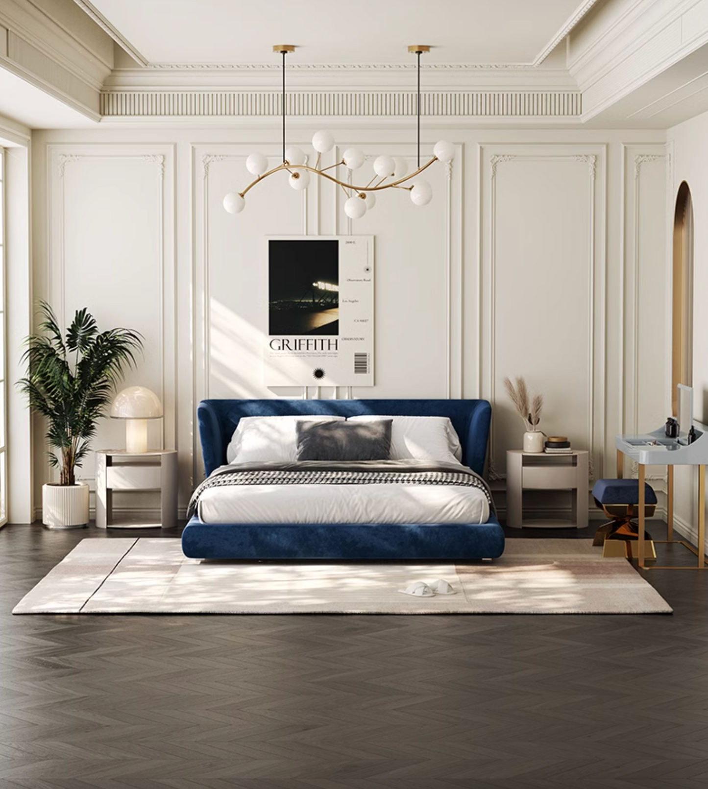 Baffin Super King Size Bed, Velvet