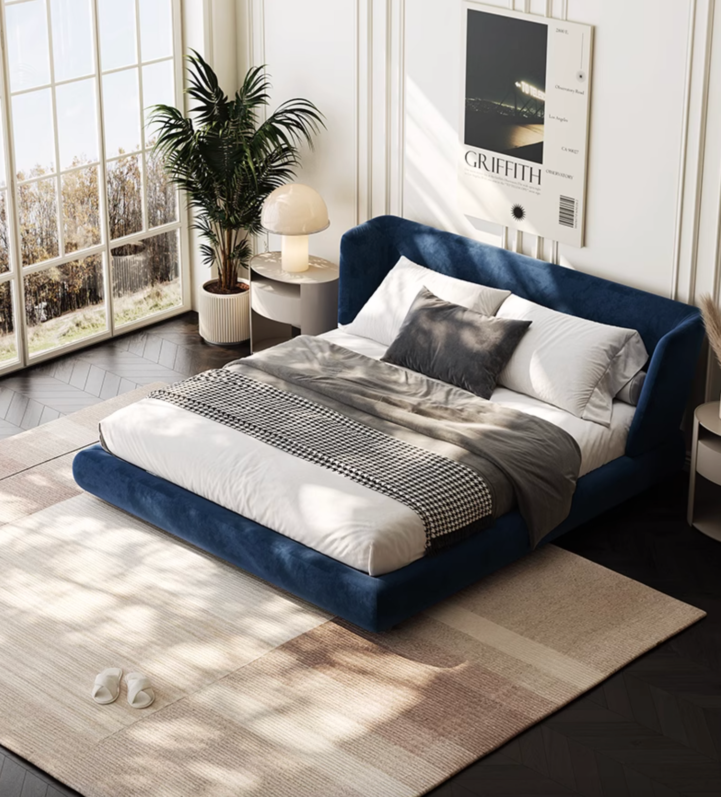 Baffin Super King Size Bed, Velvet