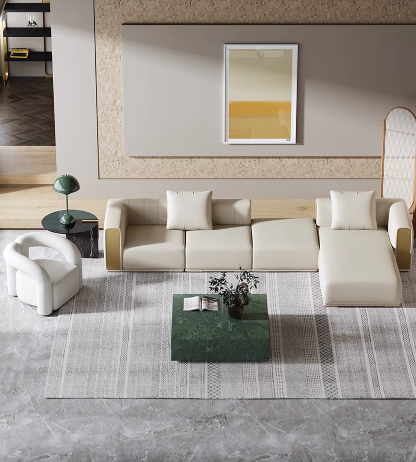 Daly Three Seater Sofa, Real Leather-DC Concept-DC Concept