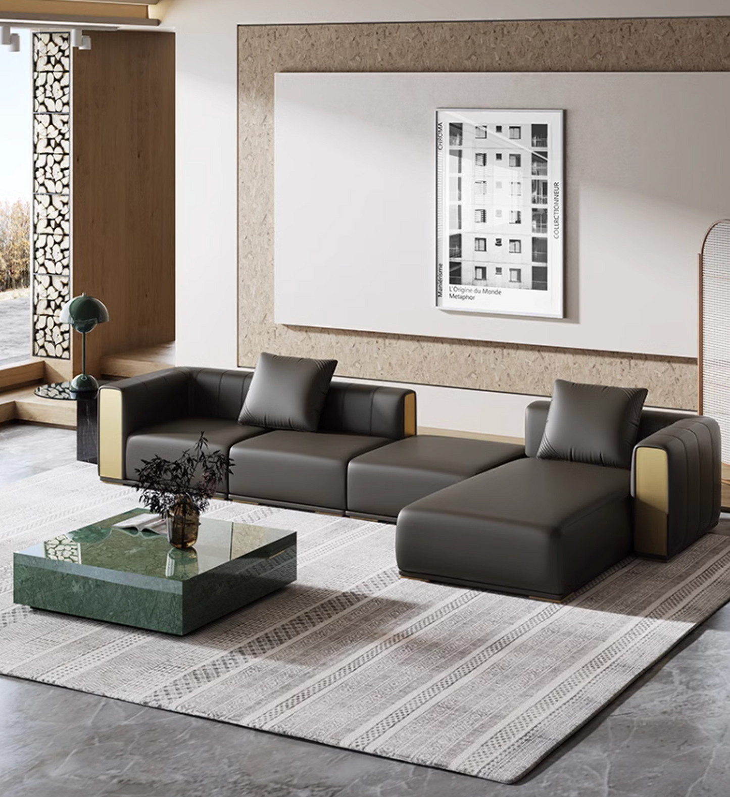 Daly Three Seater Sofa, Real Leather-DC Concept-DC Concept