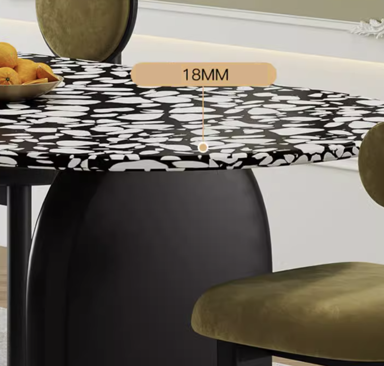 Eaton Dining Table, Black Terrazzo