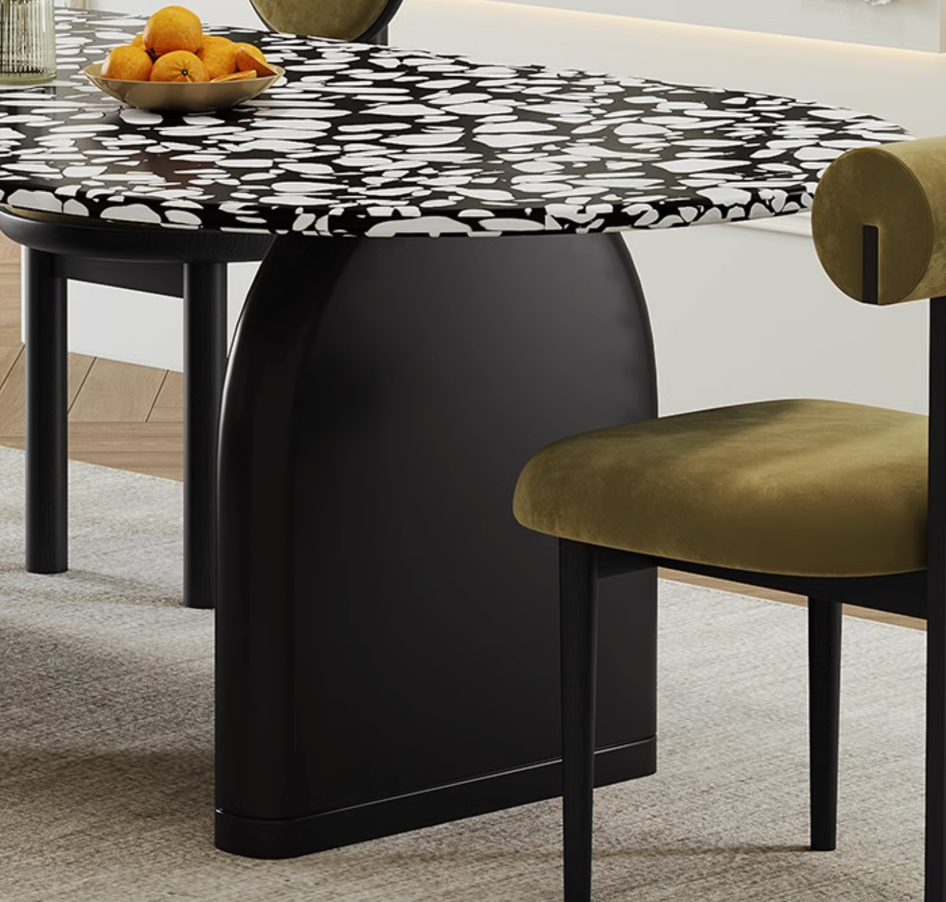 Eaton Dining Table, Black Terrazzo