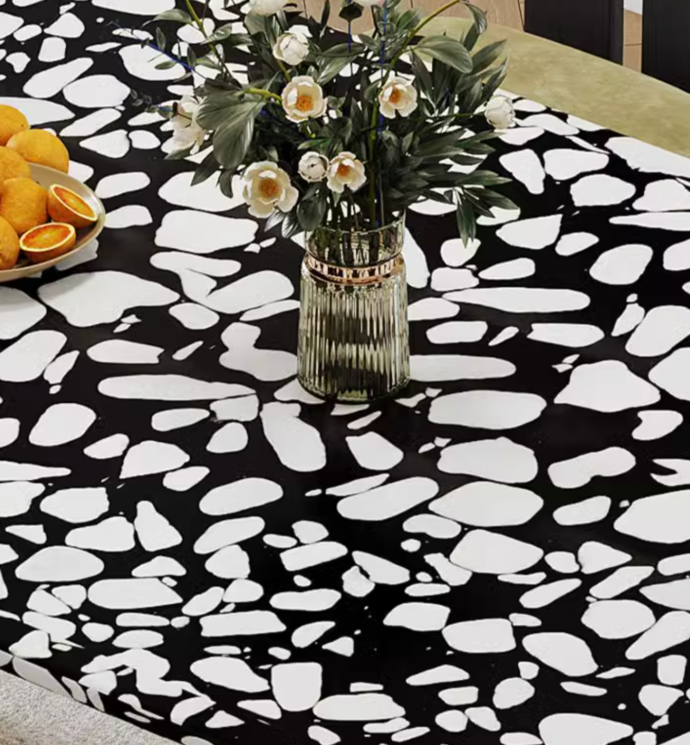 Eaton Dining Table, Black Terrazzo