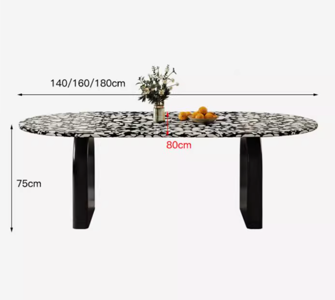 Eaton Dining Table, Black Terrazzo