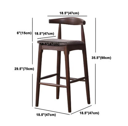 Hans Wegner CH32 Bar Stool, Oak/ Rosewood, Linen