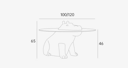 Hippo Coffee Table, Side Table, Glass