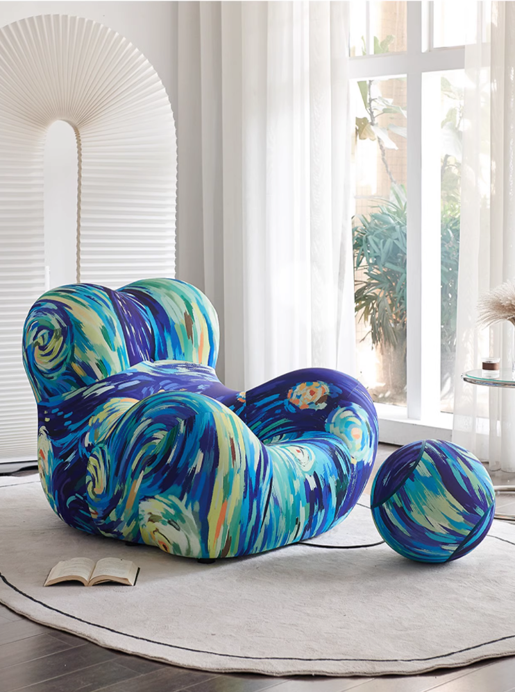Up50 Armchair With A Ball Stool, Red