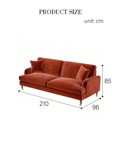 Whelan Two Seater Sofa, Loveseat, Velvet