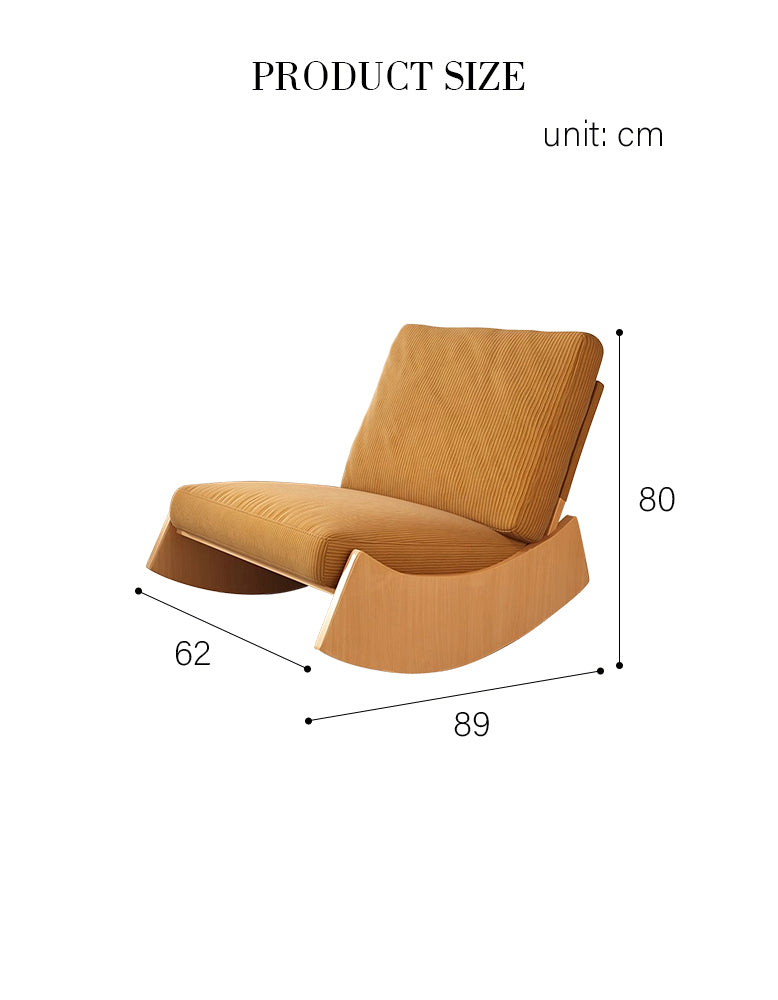 Valdez Rocking Lounge Chair, Corduroy & Wood