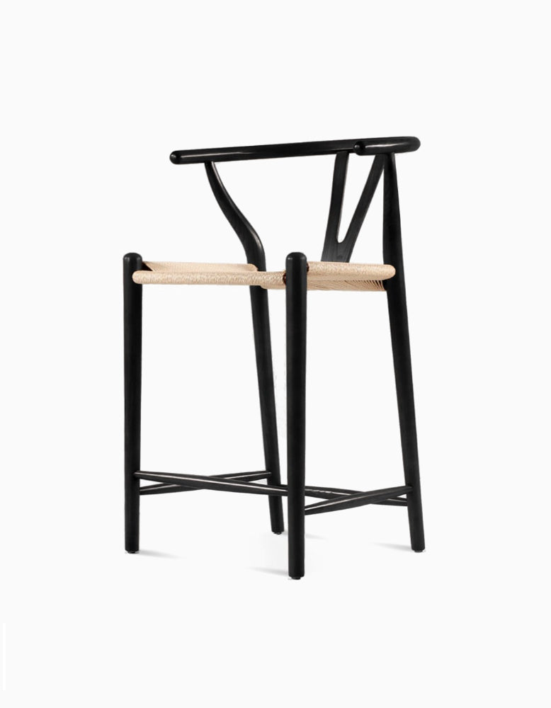 Wishbone Bar Stool Black Ash｜ DC Concept