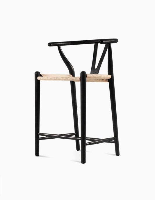 Wishbone Bar Stool Black Ash｜ DC Concept