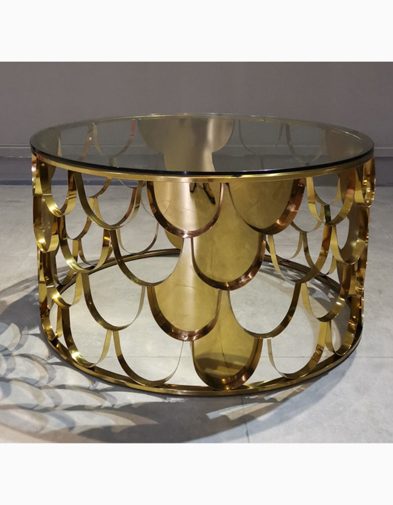 Gold Nesting Coffee Table, Marble｜ DC Concept