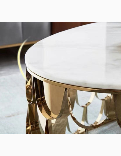 Gold Nesting Coffee Table, Marble｜ DC Concept