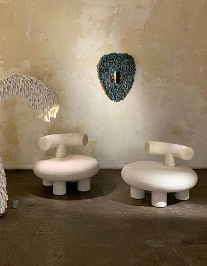 T Shapte Sheep Armchair, Cashmere wool｜ DC Concept