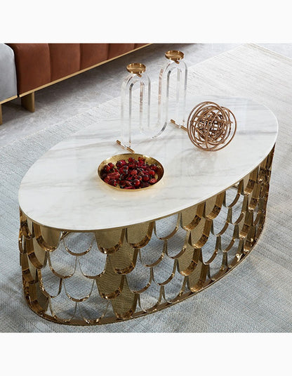Gold Nesting Coffee Table, Marble｜ DC Concept