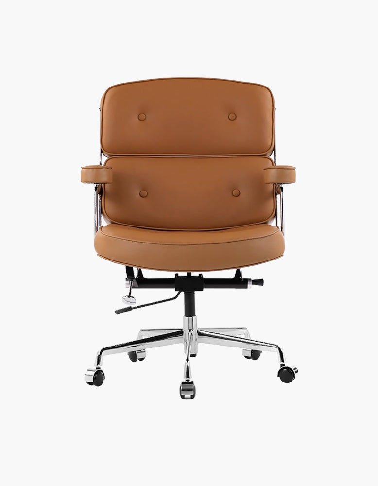 Classic EM Designer Lobby Executive Office Chair - Tan Brown Leather｜ DC Concept