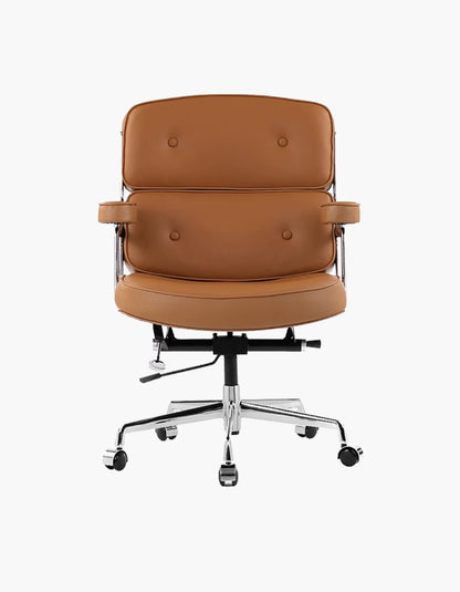 Classic EM Designer Lobby Executive Office Chair - Tan Brown Leather｜ DC Concept
